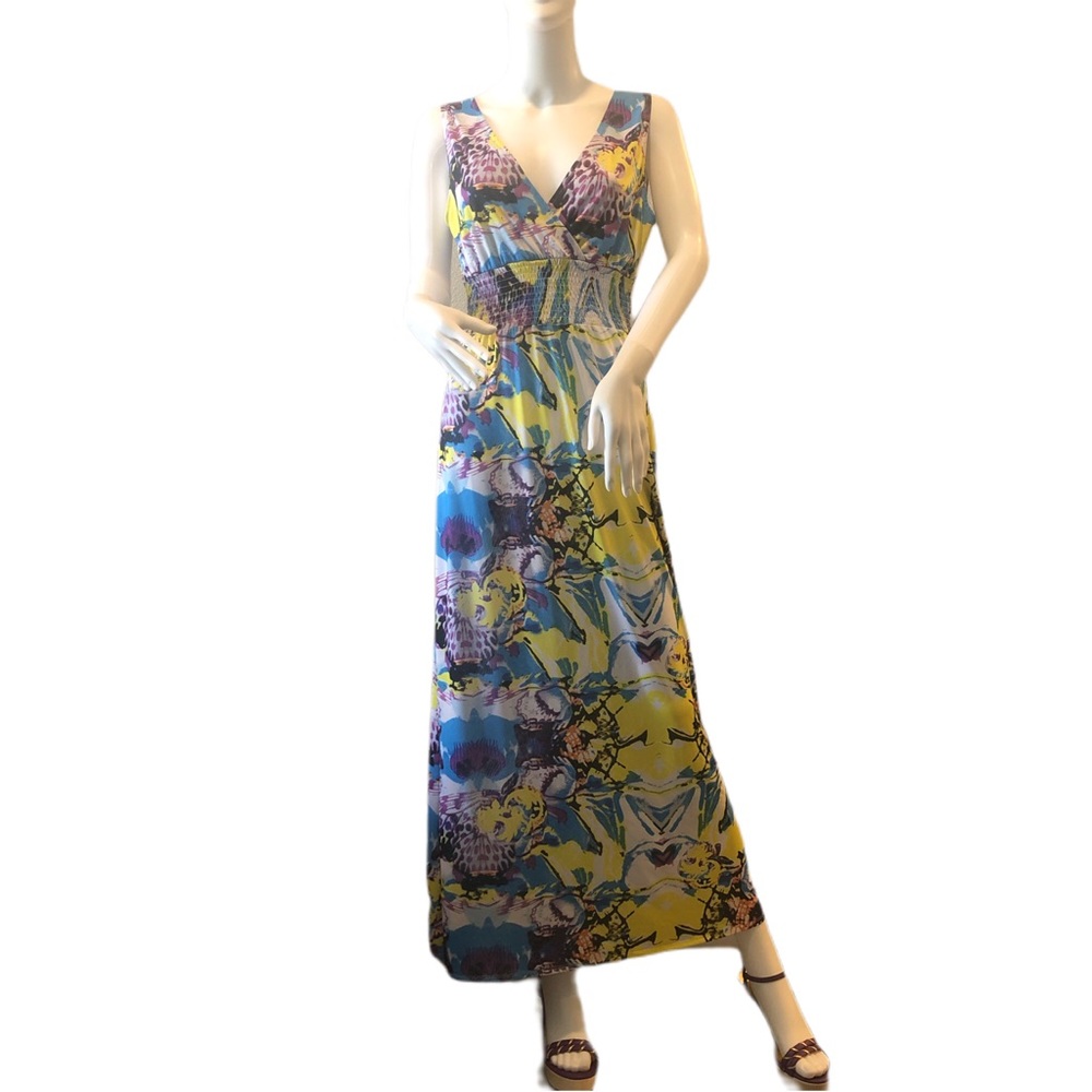 APPLE BOTTOMS DRESS Women’s Medium Maxi Sundress Summer Floral Long Flowy Vneck